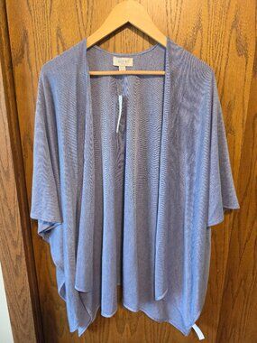 LOFT NWT Blue Travel Scarf Wrap Poncho One Size
